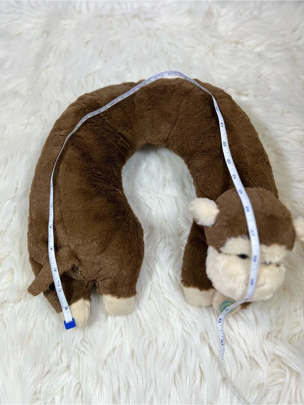 Plush Monkey U-Shaped Neck Pillow Massager Battery Operated Travel Pillow
